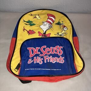 Dr. Seuss and His Friends Backpack Bookbag School Book Bag 1997 Cat In The Hat